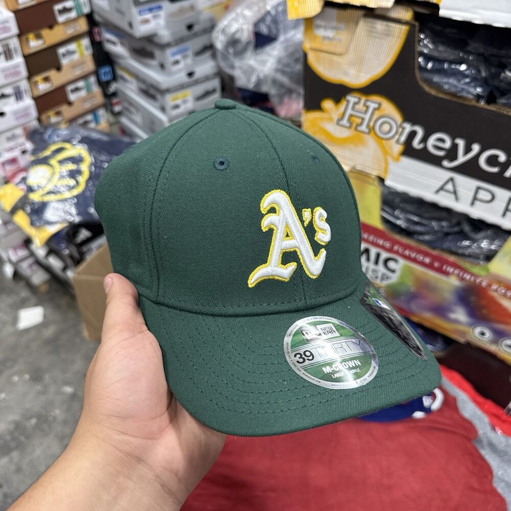 Oakland Athletics New Era 39THIRTY M-Crown L/XL Green MLB Hat Cap New